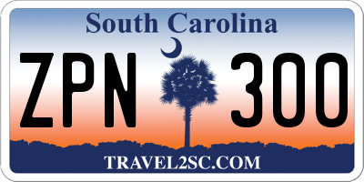 SC license plate ZPN300