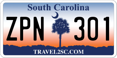 SC license plate ZPN301