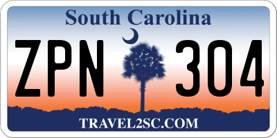 SC license plate ZPN304