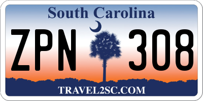 SC license plate ZPN308