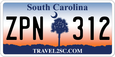 SC license plate ZPN312