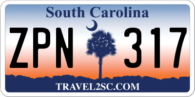 SC license plate ZPN317