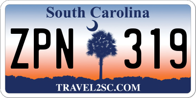 SC license plate ZPN319
