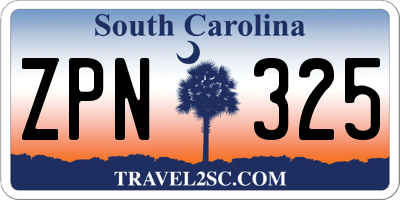 SC license plate ZPN325