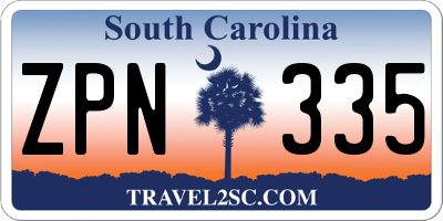 SC license plate ZPN335