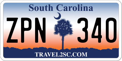 SC license plate ZPN340