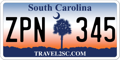 SC license plate ZPN345