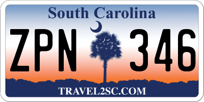 SC license plate ZPN346