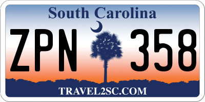 SC license plate ZPN358