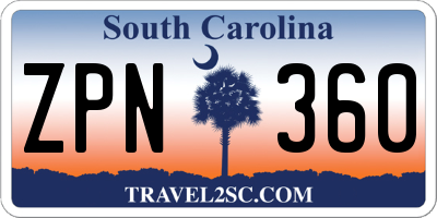SC license plate ZPN360