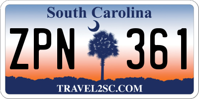 SC license plate ZPN361