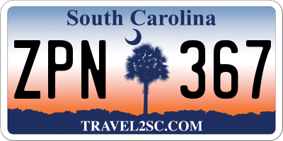 SC license plate ZPN367