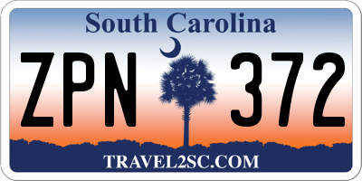 SC license plate ZPN372