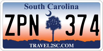 SC license plate ZPN374