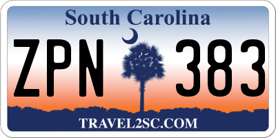 SC license plate ZPN383