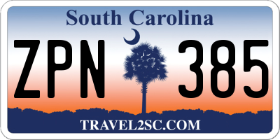 SC license plate ZPN385