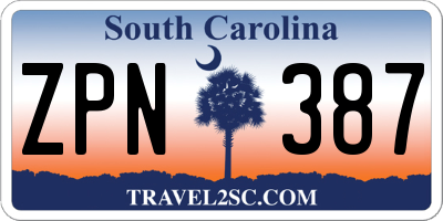 SC license plate ZPN387