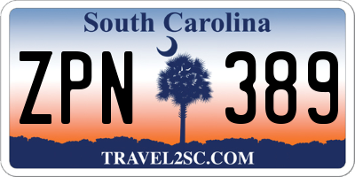 SC license plate ZPN389