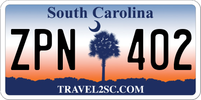 SC license plate ZPN402