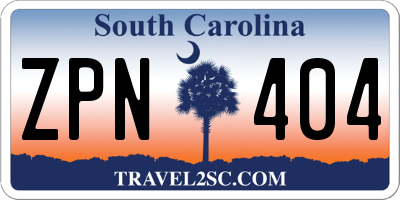 SC license plate ZPN404