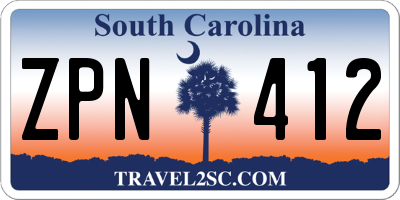 SC license plate ZPN412