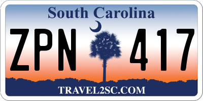SC license plate ZPN417