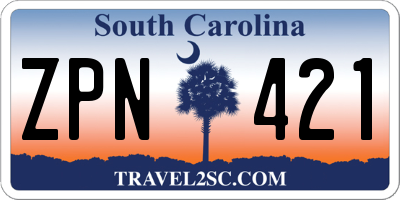 SC license plate ZPN421