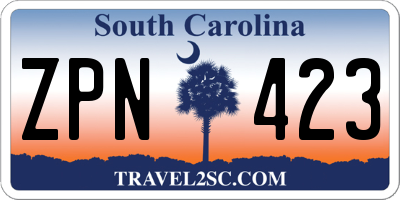 SC license plate ZPN423