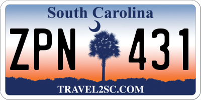 SC license plate ZPN431