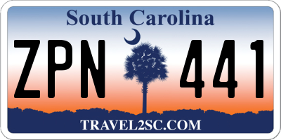 SC license plate ZPN441