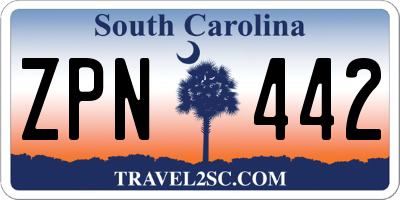 SC license plate ZPN442