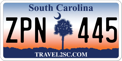 SC license plate ZPN445