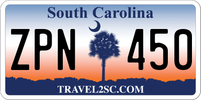 SC license plate ZPN450