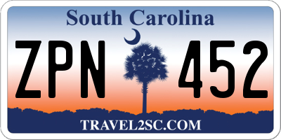SC license plate ZPN452