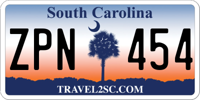 SC license plate ZPN454
