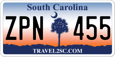 SC license plate ZPN455