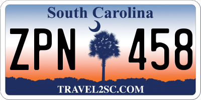 SC license plate ZPN458