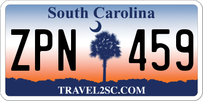 SC license plate ZPN459