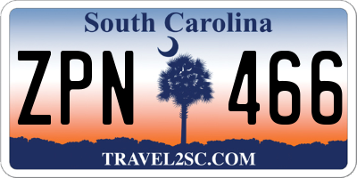 SC license plate ZPN466