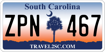 SC license plate ZPN467