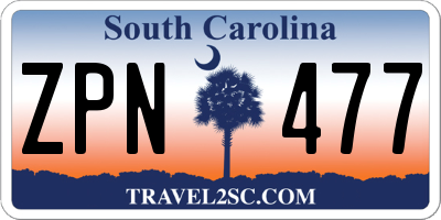 SC license plate ZPN477