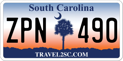 SC license plate ZPN490