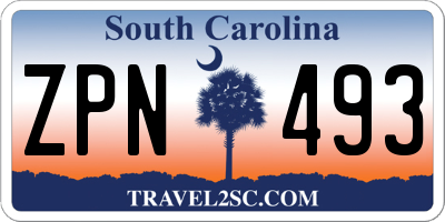SC license plate ZPN493