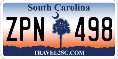 SC license plate ZPN498