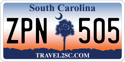 SC license plate ZPN505