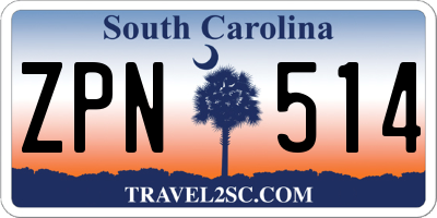 SC license plate ZPN514