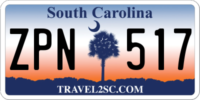 SC license plate ZPN517