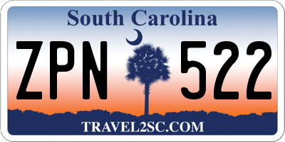SC license plate ZPN522
