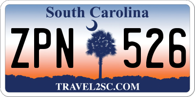 SC license plate ZPN526