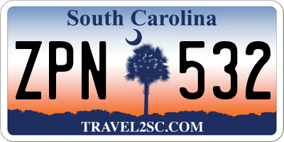 SC license plate ZPN532